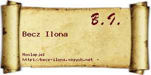 Becz Ilona névjegykártya